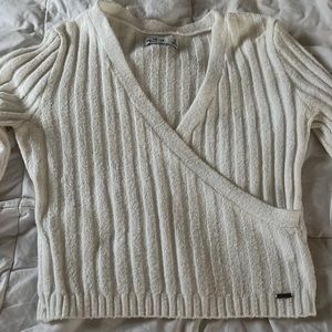 White sweater from Hollister
